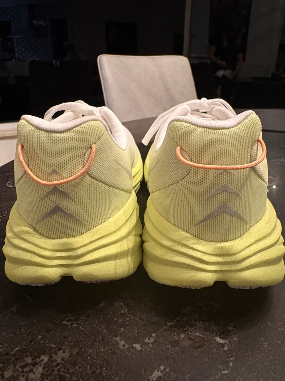 Women's Hoka Rincon 3 - White - Citrus Glow Running Shoes - Picture 5 of 9